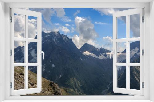 Fototapeta Naklejka Na Ścianę Okno 3D - Closeup view mountains scenes in national park Dombai, Caucasus, Russia, Europe