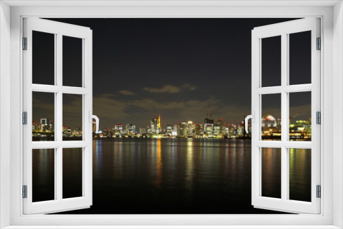 Fototapeta Naklejka Na Ścianę Okno 3D - 東京港の夜景