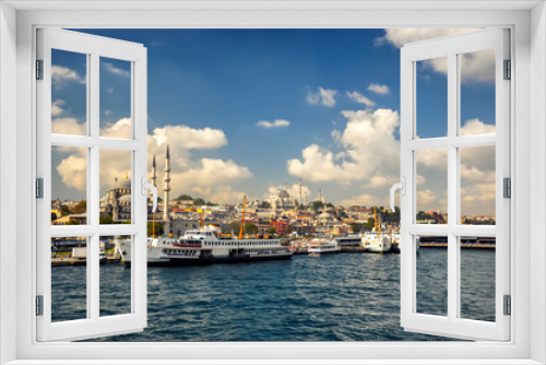 Fototapeta Naklejka Na Ścianę Okno 3D - passenger ships in istanbul