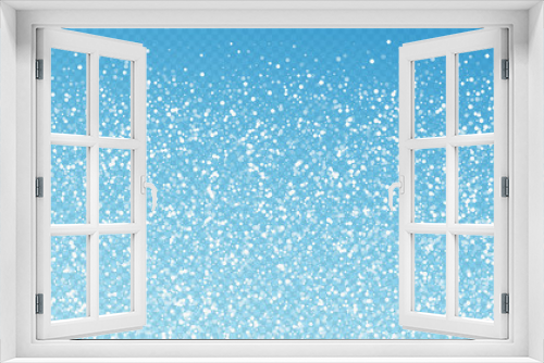 Fototapeta Naklejka Na Ścianę Okno 3D - Random white dots Christmas background. Subtle fly
