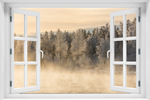 Fototapeta Naklejka Na Ścianę Okno 3D - Wald im Winter in Schweden