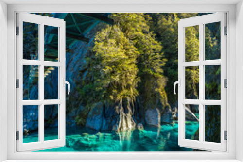 Fototapeta Naklejka Na Ścianę Okno 3D - Famous attraction - Blue Pools, Haast Pass,  New Zealand, South Island