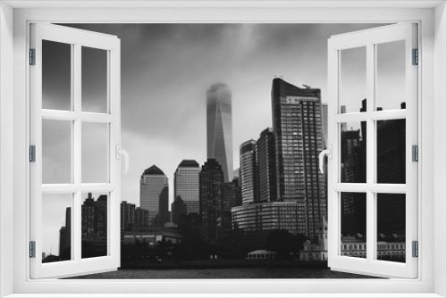 Fototapeta Naklejka Na Ścianę Okno 3D - Dark New York City
