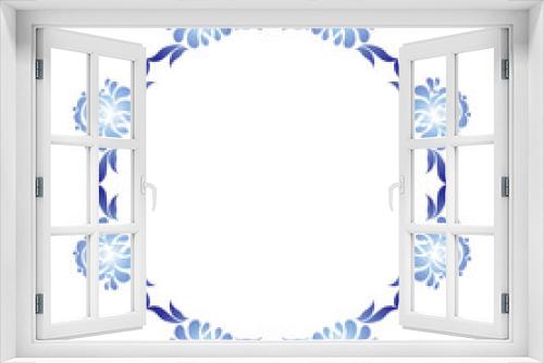 Fototapeta Naklejka Na Ścianę Okno 3D - Blue flower in gzhel style