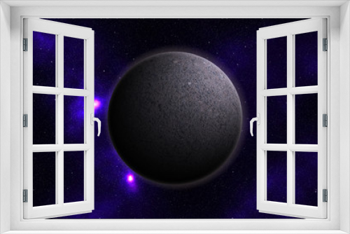 Fototapeta Naklejka Na Ścianę Okno 3D - Planet on stars background