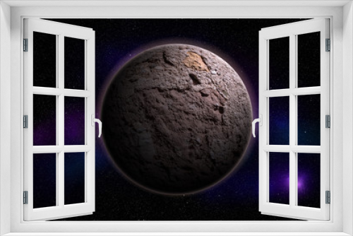 Fototapeta Naklejka Na Ścianę Okno 3D - Planet on stars background