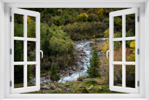Fototapeta Naklejka Na Ścianę Okno 3D - Weisse Lütschine mit Wald im Lauterbrunnental