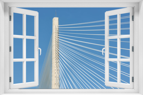Fototapeta Naklejka Na Ścianę Okno 3D - Pillar and ropes new Queensferry Crossing road bridge in Scotland