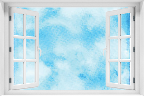 Fototapeta Naklejka Na Ścianę Okno 3D - Abstract blue watercolor on white background