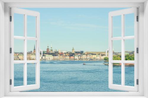 Fototapeta Naklejka Na Ścianę Okno 3D - Hafen und Stadtansicht von Stockholm, Schweden