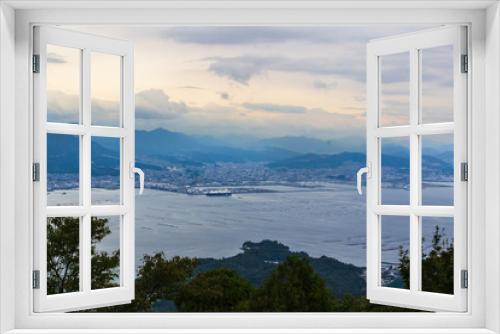 Fototapeta Naklejka Na Ścianę Okno 3D - View from Mount Misen Observatory , Miyajima, Japan.	