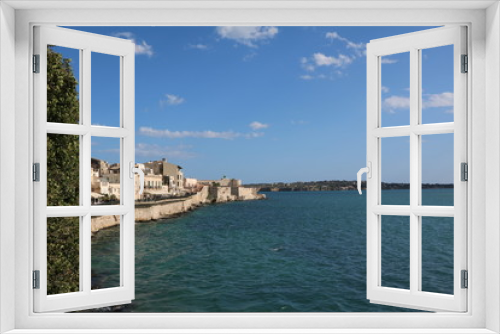 Fototapeta Naklejka Na Ścianę Okno 3D - Port and Foro Vittorio Emanuele II in Ortigia Syracuse, Sicily Italy 