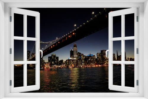 Fototapeta Naklejka Na Ścianę Okno 3D - San Francisco, Oakland Bay Bridge bei Nacht
