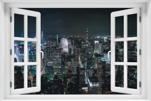 Fototapeta Naklejka Na Ścianę Okno 3D - The Skyline of NYC and Manhattan at night