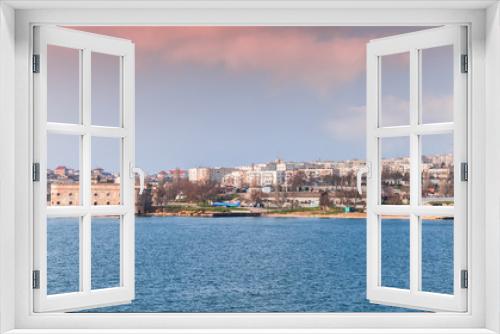 Fototapeta Naklejka Na Ścianę Okno 3D - Sevastopol Bay, coastal cityscape in spring