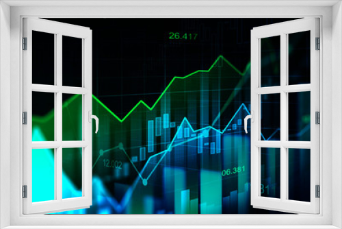 Fototapeta Naklejka Na Ścianę Okno 3D - Stock market or forex trading graph in graphic concept suitable for financial investment or Economic trends business idea and all art work design. Abstract finance background