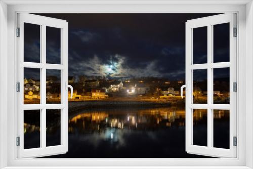 Fototapeta Naklejka Na Ścianę Okno 3D - Moonlight in Brønnøysund municipality, Nordland county