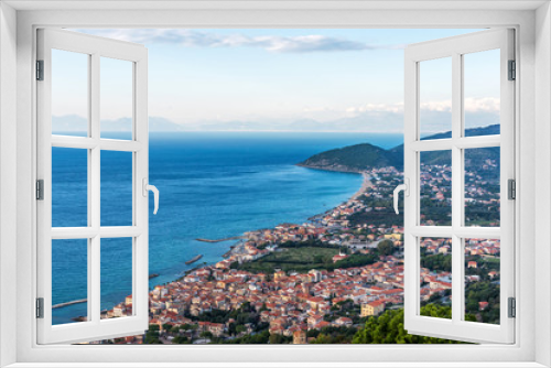 Fototapeta Naklejka Na Ścianę Okno 3D - View of Santa Maria di Castellabate Italy from a High Perspective