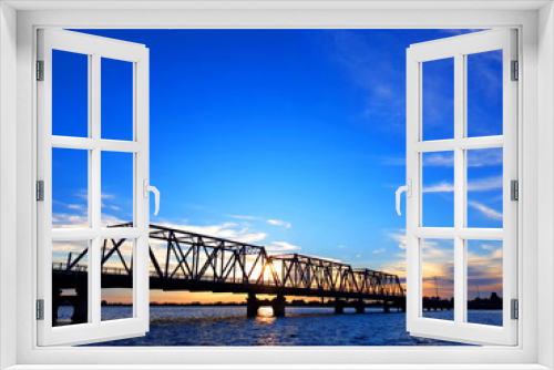 Fototapeta Naklejka Na Ścianę Okno 3D - Yarrawonga Mulwala Bridge Sunrise