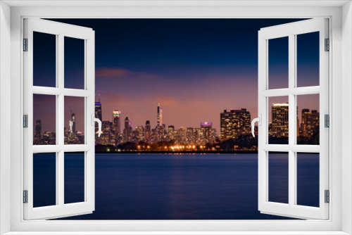 Fototapeta Naklejka Na Ścianę Okno 3D - Chicago Skyline at Sunset