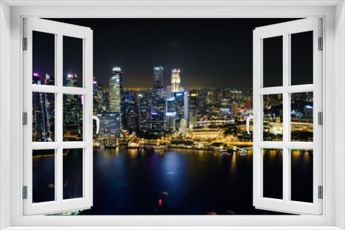 Fototapeta Naklejka Na Ścianę Okno 3D - Singapore city skyline in the night,  Singapore