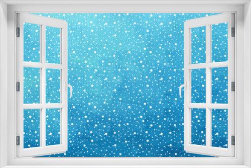 Fototapeta Naklejka Na Ścianę Okno 3D - Christmas and Happy New Year background. Hand drawn blue watercolor abstract texture with snowflakes. Falling snow raster holiday backdrop for card.