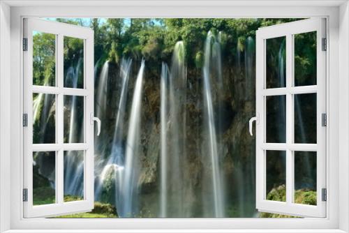 Fototapeta Naklejka Na Ścianę Okno 3D - A waterfall in Plitvice Lakes National Park Croatia