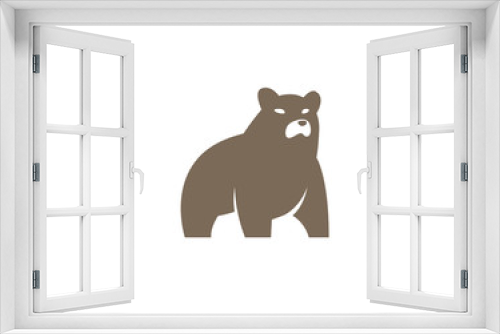Fototapeta Naklejka Na Ścianę Okno 3D - Big bear standing and looking at the side logo design