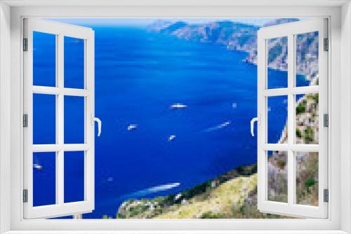 Fototapeta Naklejka Na Ścianę Okno 3D - Breathtaking view of Amalfi Coast from Sentiero degli Dei - The Path of the Gods hike, Southern Italy highlight