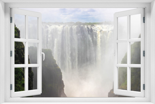 Fototapeta Naklejka Na Ścianę Okno 3D - The largest waterfall in the world is Victoria. Africa: Zambia and Zimbabwe.