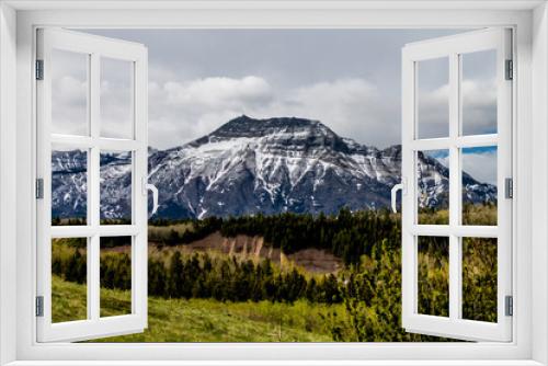 Gloomy overcast morning over the Rockies, Waterton Lakes National Park, Alberta, Canada