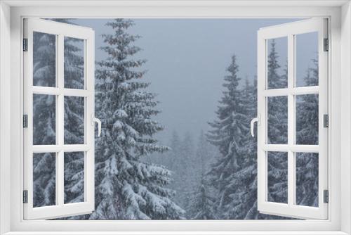 Fototapeta Naklejka Na Ścianę Okno 3D - Winter forest