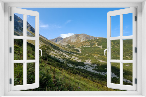 Fototapeta Naklejka Na Ścianę Okno 3D - Distant mountain cores in slovakia Tatra mountain trails