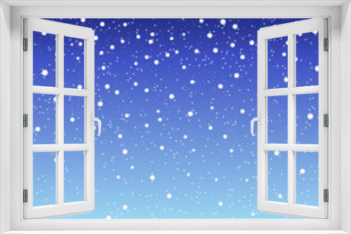 Fototapeta Naklejka Na Ścianę Okno 3D - Falling snow background. Vector illustration with snowflakes. Winter snowing sky. Eps 10.