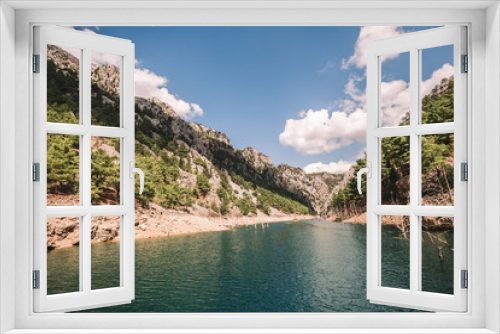 Fototapeta Naklejka Na Ścianę Okno 3D - Manavgat Dam Between Beautiful Mountains, Turkey