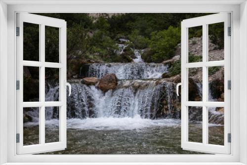 Fototapeta Naklejka Na Ścianę Okno 3D - Wasserfall in den Dolomiten
