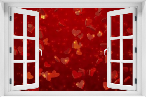 Red hearts 3 d texture. Valentine's day background.