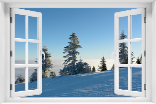 Fototapeta Naklejka Na Ścianę Okno 3D - Winter day in the mountains