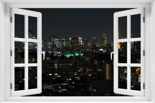 Fototapeta Naklejka Na Ścianę Okno 3D - Skyline of Tokyo Japan metropolis downtown at Night