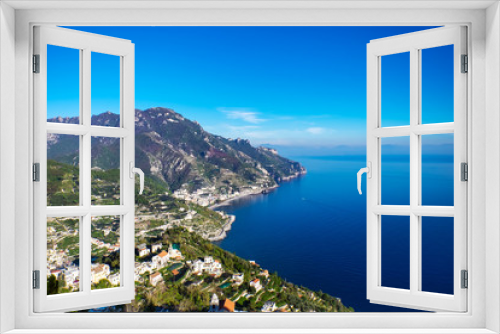 Fototapeta Naklejka Na Ścianę Okno 3D - Panoramic aerial view of Maiori, the Amalfi Coast in Italy