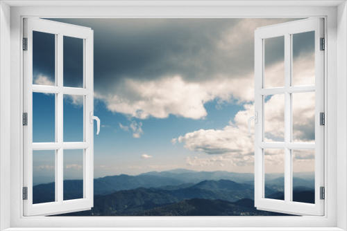 Fototapeta Naklejka Na Ścianę Okno 3D - Sky and mountain views landscape Blue tone