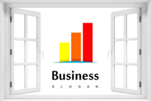 Fototapeta Naklejka Na Ścianę Okno 3D - Business Logo With Good Progress Chart Diagram