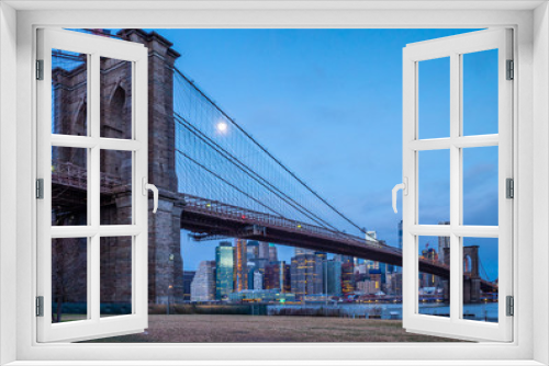 Fototapeta Naklejka Na Ścianę Okno 3D - Brooklyn Bridge and New York Skyline