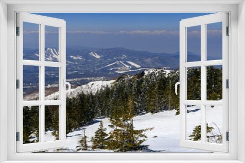 Fototapeta Naklejka Na Ścianę Okno 3D - 四阿山から見た北アルプス