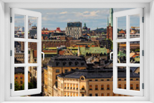 Stockholm, Sweden in a summer. Panoramic view of Old Town Gamla Stan. 