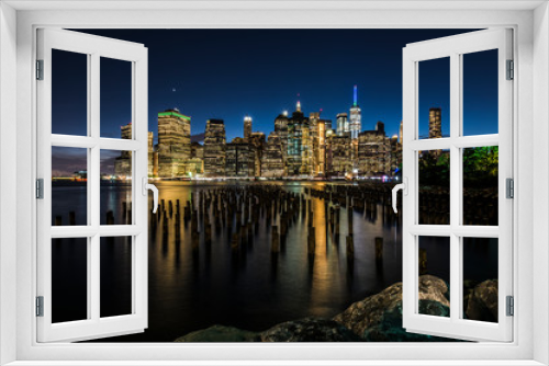 Fototapeta Naklejka Na Ścianę Okno 3D - New York City skyline from Brooklyn Bridge Park