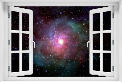 Fototapeta Naklejka Na Ścianę Okno 3D - Artistic Abstract Colorful Glowing Galaxy in a Smooth Space Background
