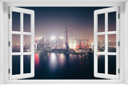 Fototapeta Naklejka Na Ścianę Okno 3D - Shanghai Skyline