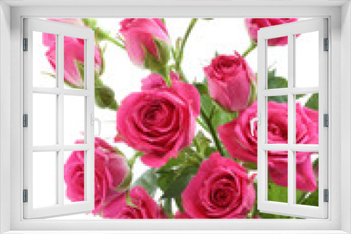 Fototapeta Naklejka Na Ścianę Okno 3D - Bouquet of small pink roses isolated on white background