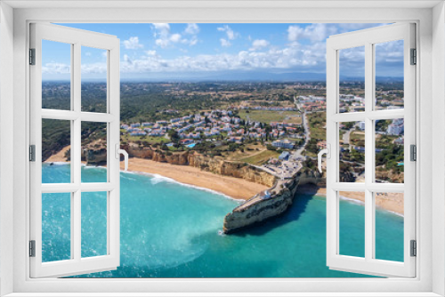 Fototapeta Naklejka Na Ścianę Okno 3D - Aerial. Beautiful Portuguese beaches Armacao de Pera, view from the sky.